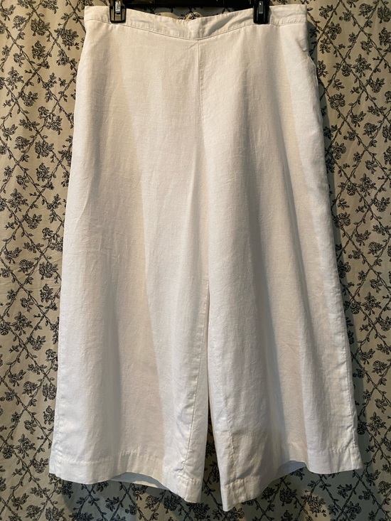 Coldwater Creek Pants - Coldwater Creek White Wide-Leg Linen Blend Pants